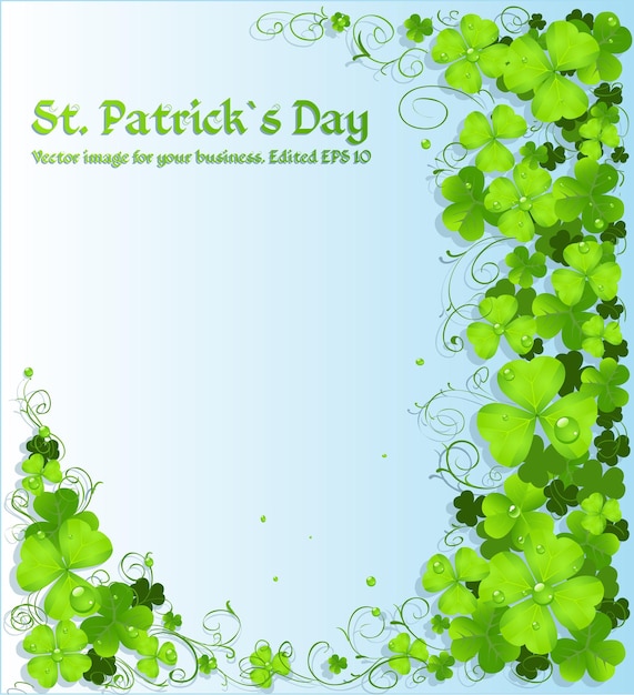 St Patrick's Day green clover light background