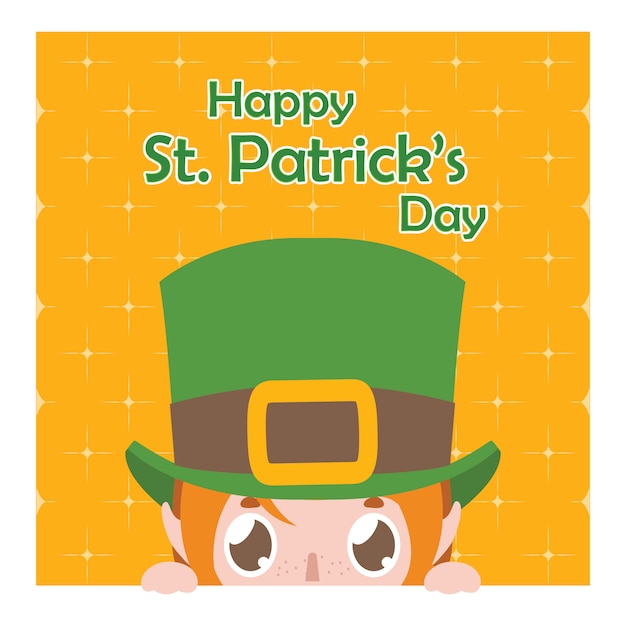 St. patrick's day greeting with a peeking leprechaun