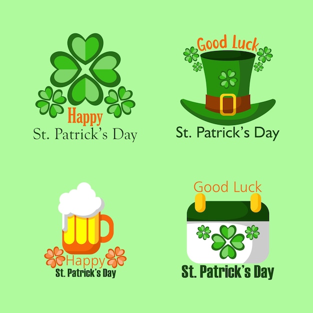 St patrick's day icon set ontwerpelement