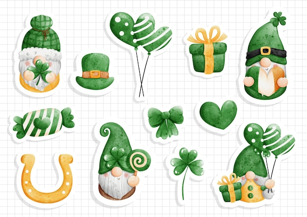 St patrick's day kabouter sticker, plakboek.