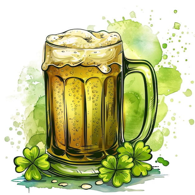 Vector st. patrick's day met bier clipart