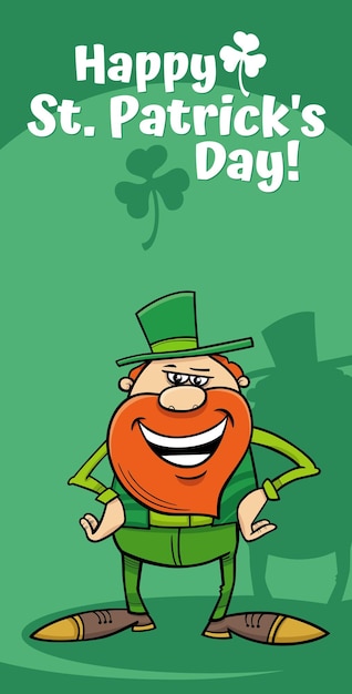 Vector st. patrick's day-ontwerp met komische leprechaun