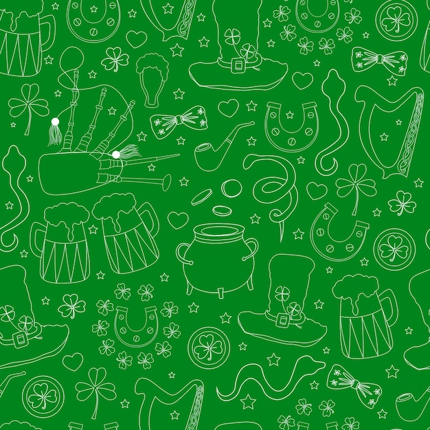 St patrick's day pattern Wrapping paper design for patrick's day. Clover and shamrock