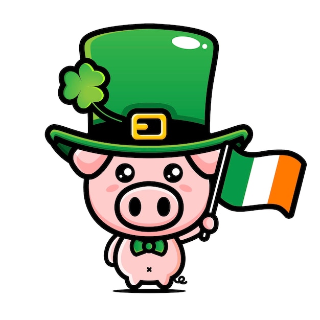 St. patrick's day pig leprechaun