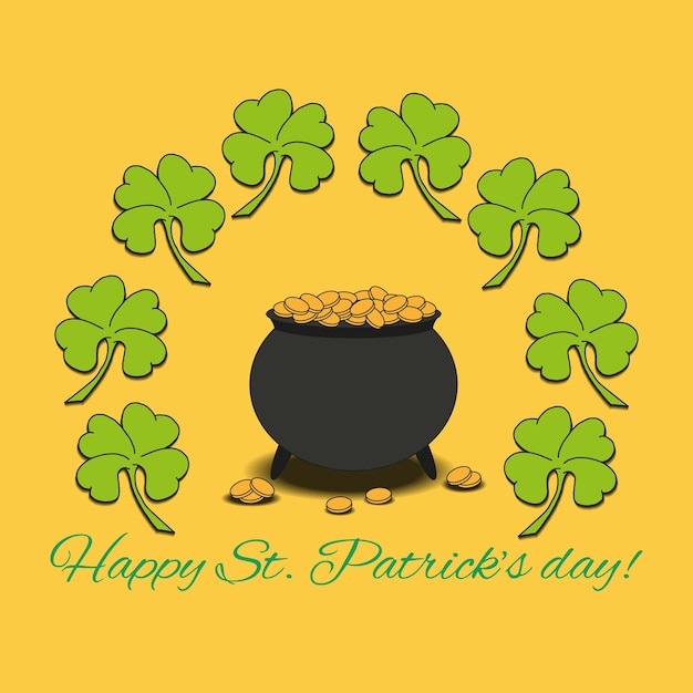 St Patrick's Day-poster Pot met goud