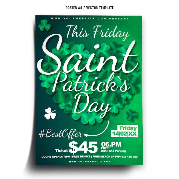 St Patrick's Day poster sjabloon