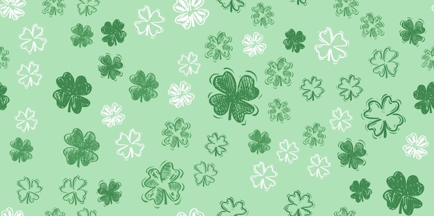 St. Patrick's Day. Retro stijl emblemen klavertje.