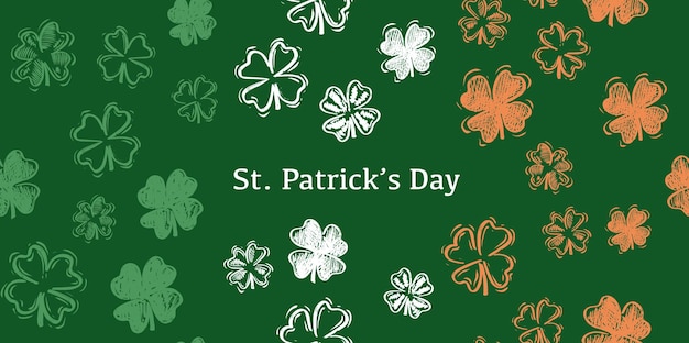 St. Patrick's Day. Retro Style Emblems leaf clover.