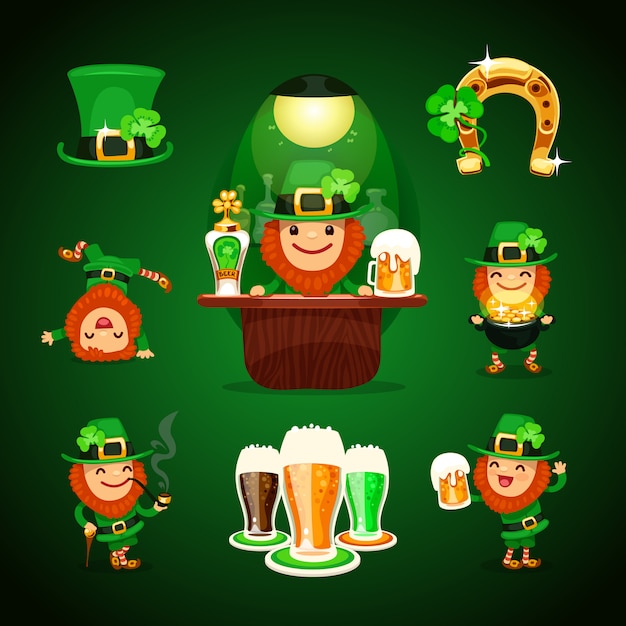 St.Patrick's Day's set with horseshoe