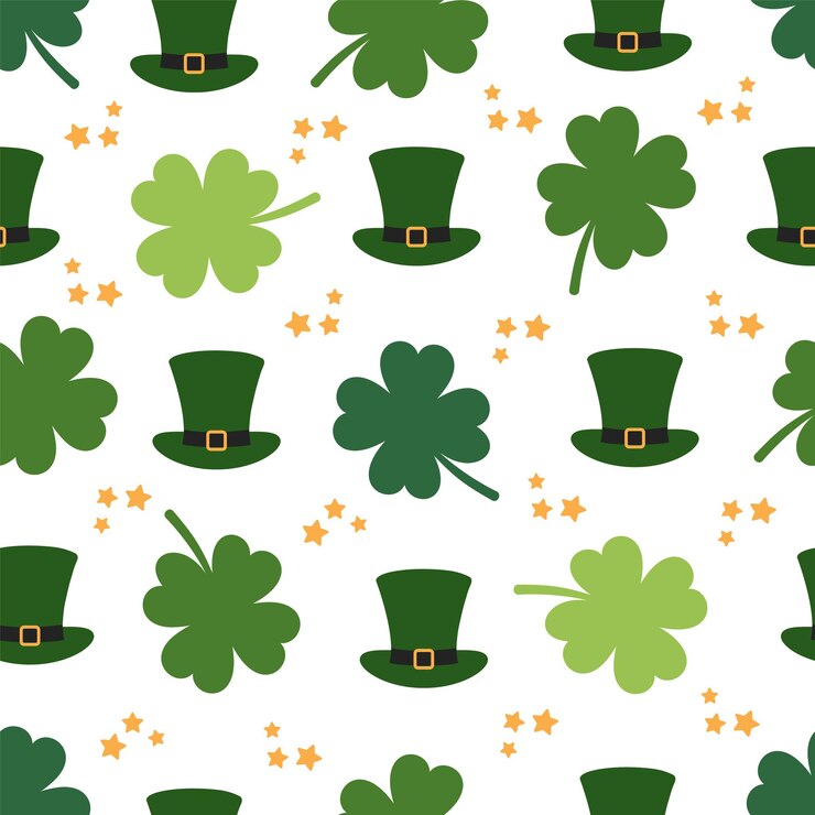 Vector st patrick's day seamless pattern with hat and clover vector illustration st patrick s day