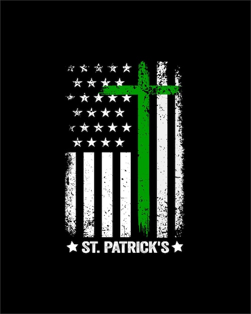 Дизайн футболки ко Дню Святого Патрика Стиль ирландского американского флага