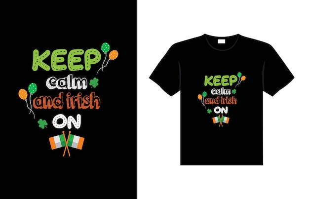 성 패트릭의 날 타이포그래피 다채로운 아일랜드 인용문 벡터 레터링 티셔츠 디자인