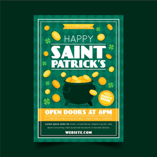 St. patrick's day verticale poster sjabloon