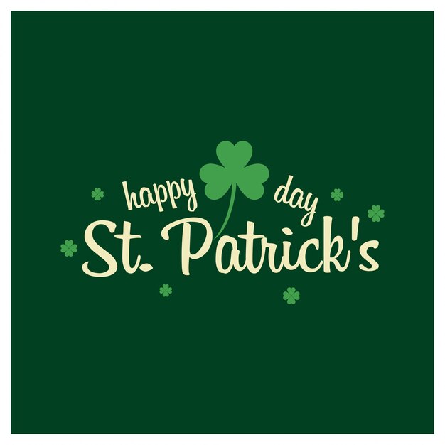 St patrick's design with green background and typography