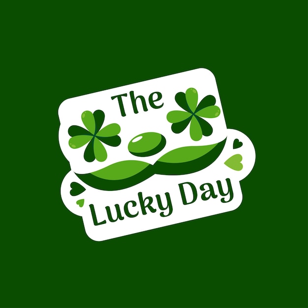 st Patrick's and lucky day sticker green shamrock moustache illustration