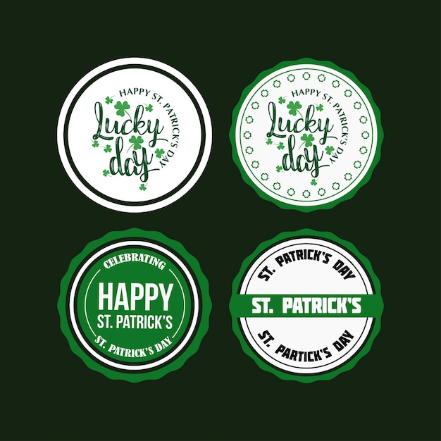 St patrick's typografie set vector