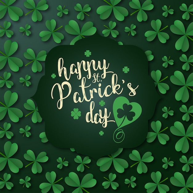 St patrick's typographic with pattern background