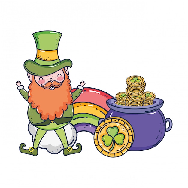 St patricks dag kabouter met regenboog