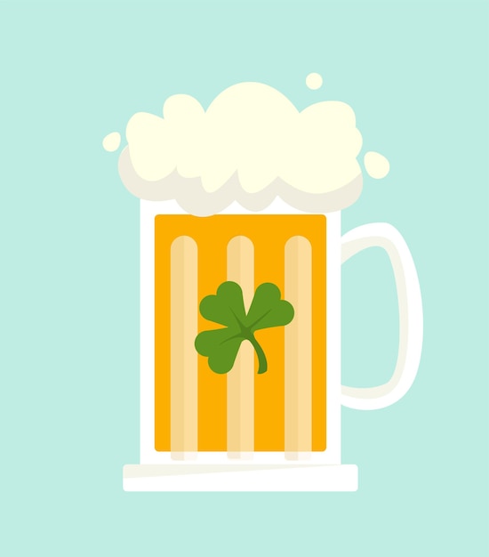 St patricks day beer glass vector concept