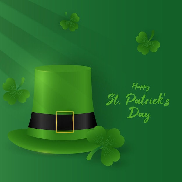 st patricks day celebration minimal with green hat social media banner