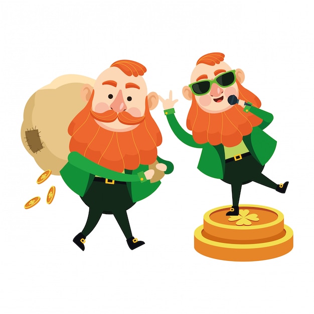 Vector st patricks day elves cartoons