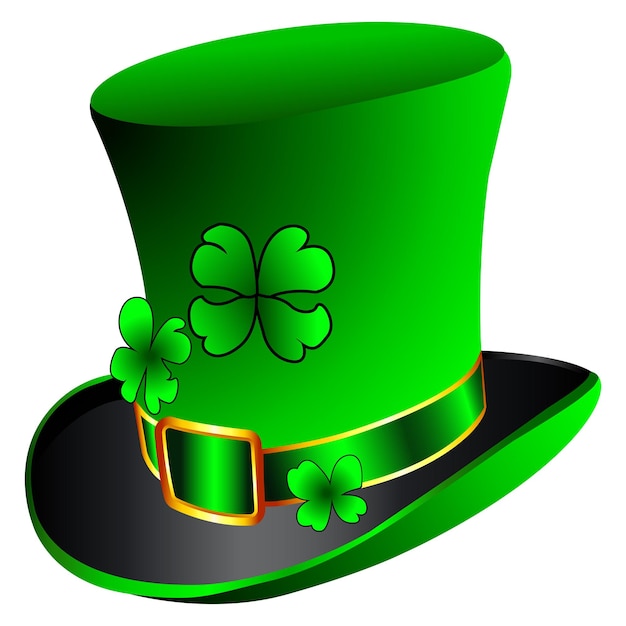 Vector st patricks day hat with clover shamrock