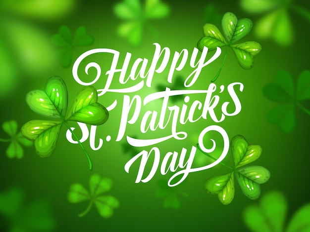 Vector st patricks day irish holiday green clovers background