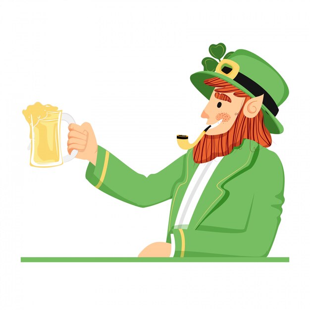 St. patricks day leprechaun character.