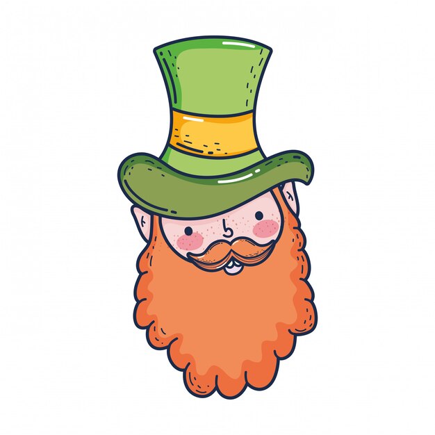 St patricks day leprechaun head character