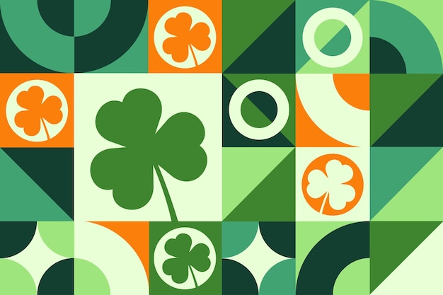 ベクトル セント・パトリック・デー (st. patrick's day) 3月17日 (土) シームレス・ジオメトリック・パターン (seamless geometric pattern) バックグラウンド・バナー・カード・ポスターのテンプレートベクトル・eps10イラストレーション