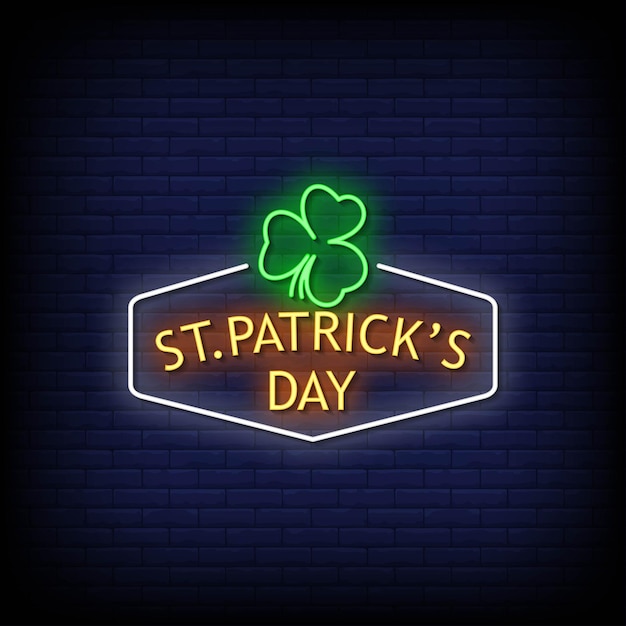 St patricks day neonreclames stijl tekst