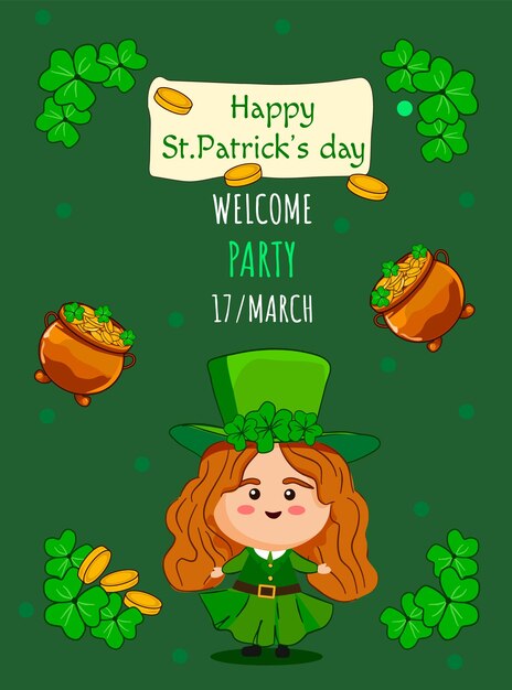 St patricks day party invitation cardposter