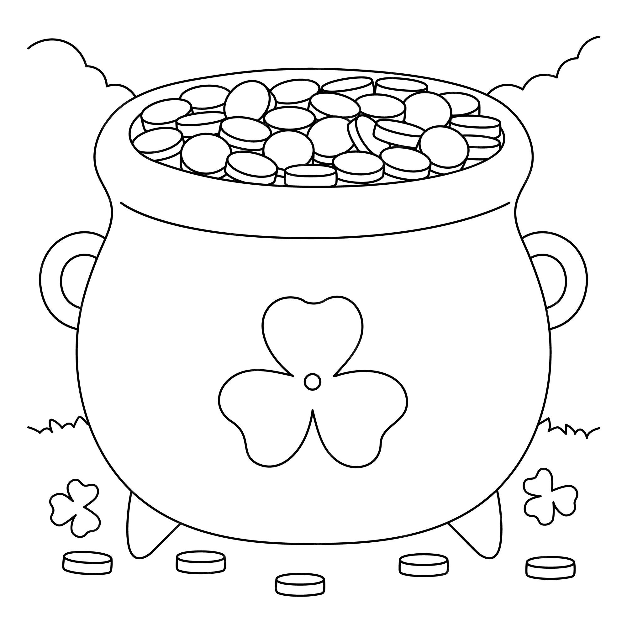 Leprechaun Pot Of Gold Coloring Pages
