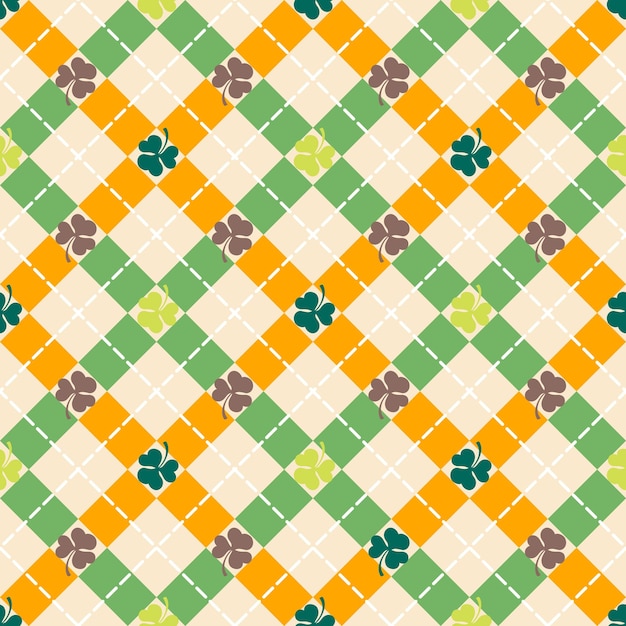 St patricks day seamless pattern colorful argyle