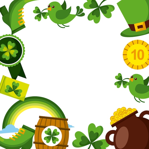 Insieme di giorno della st patricks del simbolo di celebrazione delle icone