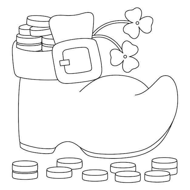 St Patricks Day Shoe Coloring Page for Kids