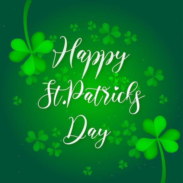 Vector st patricks day thema pine green shamrock achtergrond social media design banner