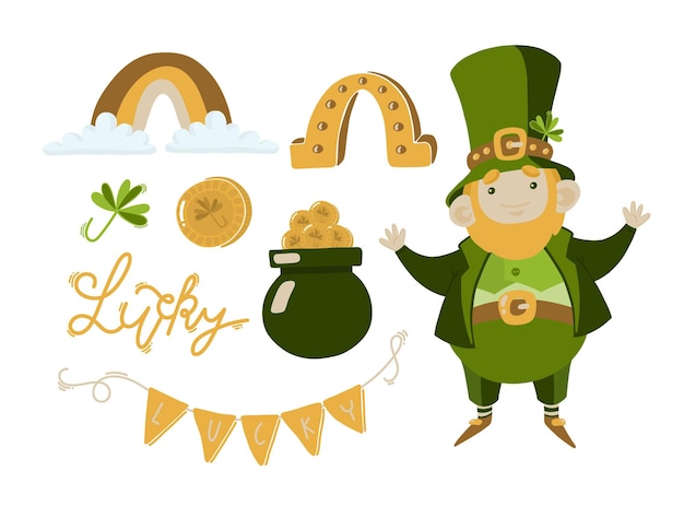 St patricks day vector elements set