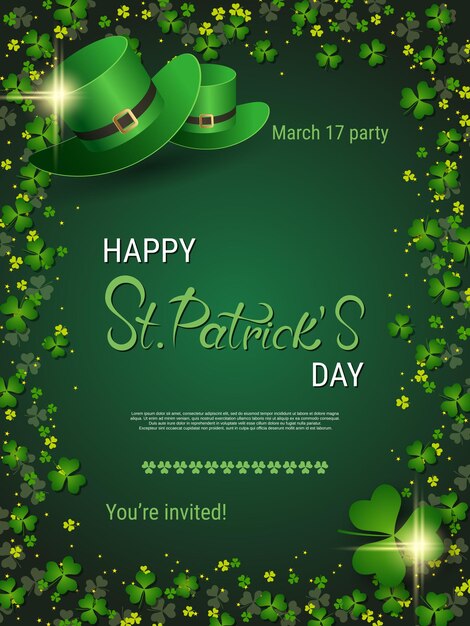 St Patricks Day vector flyer template