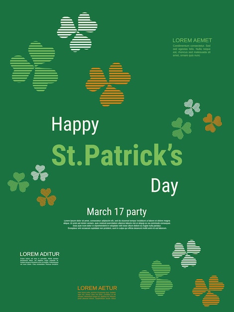 St Patricks Day vector flyer template