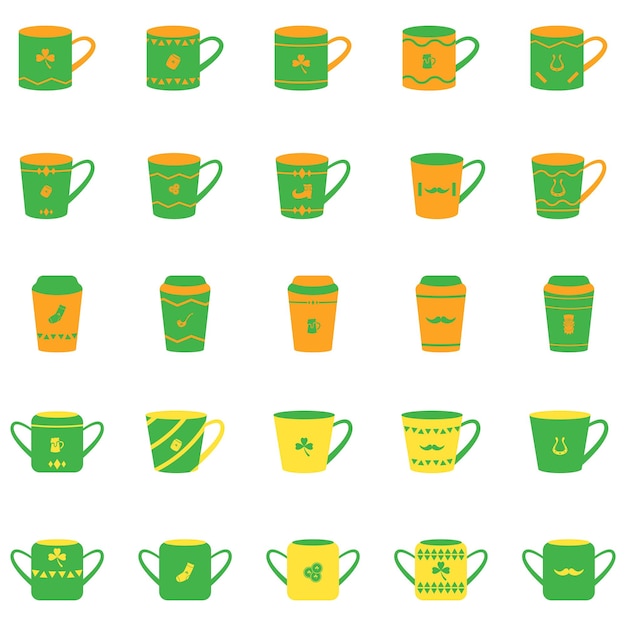 St patricks holiday mug element design facile da modificare eps 10