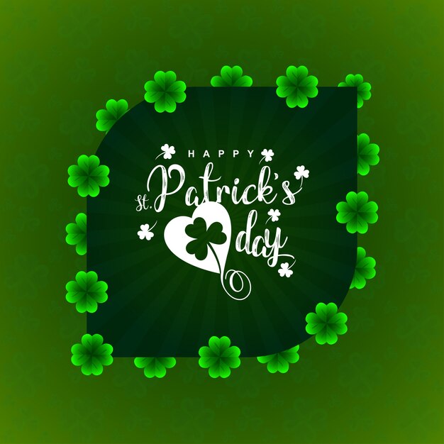 Vector st patricks typography with green background