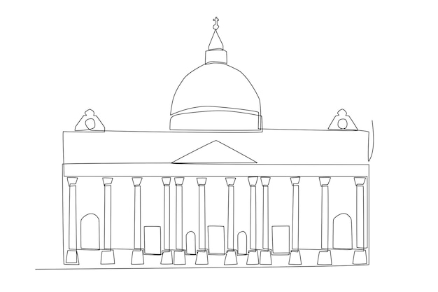 Vector st peters basilica in vatican city line art