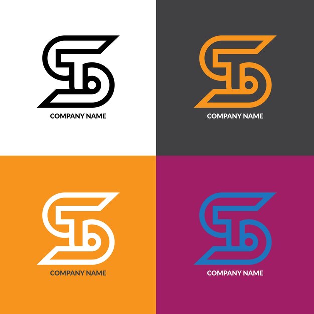 ST Simple Vector Logo Design