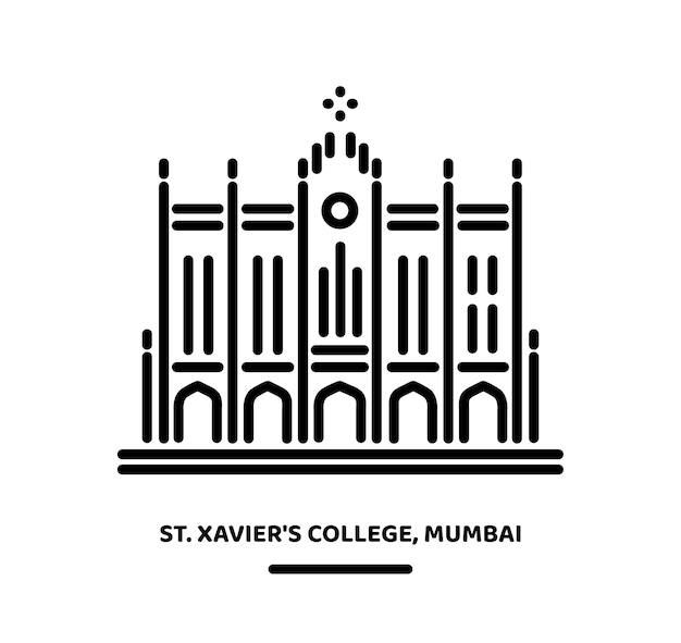 St xaviers collage icona di illustrazione dell'edificio