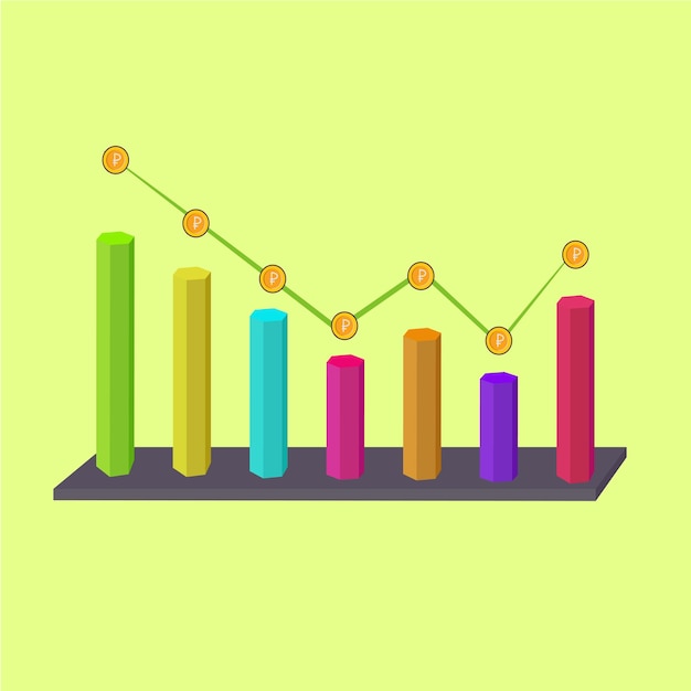 Staafdiagram illustratie Vector voor bedrijven