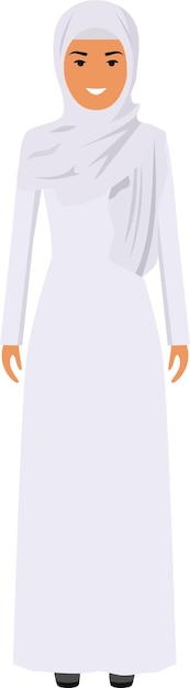 Staande Arabische vrouw in de traditionele islamitische Arabische kleding. Vectorillustratie