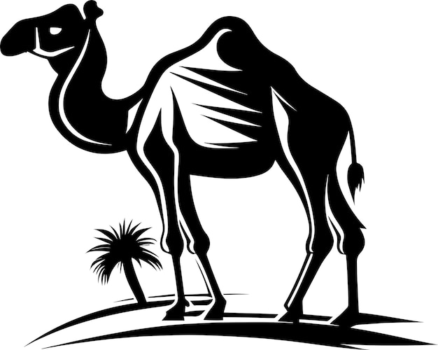 Staande kameel zwarte mascotte logo