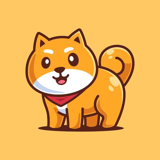 Vector staande shiba inu stripfiguur