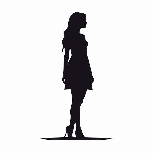 Staande vrouw silhouet alleenstaande vrouw staande alleen vector illustratie